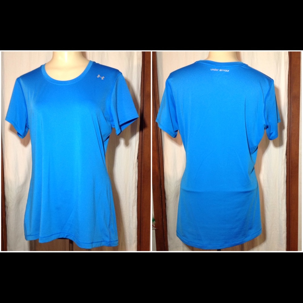 Womens Sz L Under Armour Fitted HeatGear Shirt Top